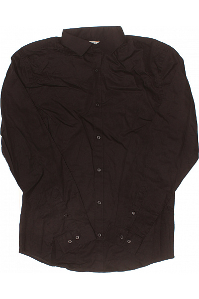 JACK & JONES Pánská Elegantní Košile S Dlouhým Rukávem Bavlněná černá Velikost M