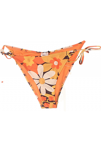 SHIWI Dámské Oranžové Květinové Bikiny Na Zavazování Retro Velikost 38