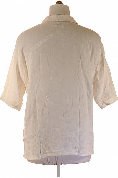 Bershka Pánské bavlněné košile s krátkým rukávem bílá ležérní letní Vel. XL | Bershka | obrázek 2