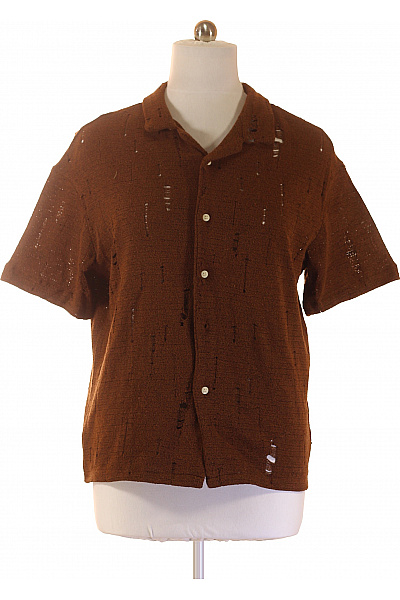 dandalo Pánské hnědé košile s krátkým rukávem vzorovaná ležérní Velikost L | dandalo | obrázek 2