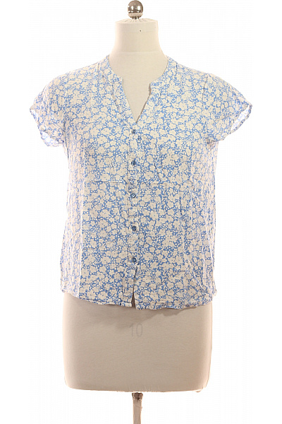 My Haily S Dámská Košile S Krátkým Rukávem Květinová Modrá Vel. M