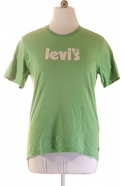 LEVIS Zelené Bavlněné Tričko S Krátkým Rukávem A Nápisem Basic Vel. M