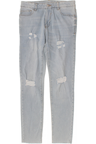 REVIEW Dámské Džíny Modré Strečové S Dírami Vel. EU W30/L32