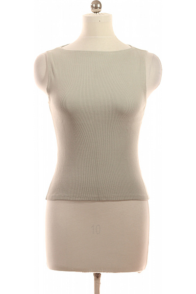 Weekday Dámské Tričko Bez Rukávů Jednobarevné Lodičkový Výstřih Basic Vel. XS