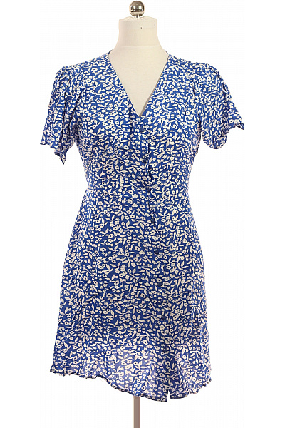 ONLY Dámské šaty Modré Květované Zavinovací Letní Volnočasové Vel. L