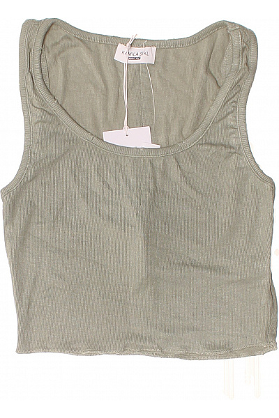 dámské tílko bez rukávů basic jednobarevné crop top Vel. xs | Unimoda | obrázek 2