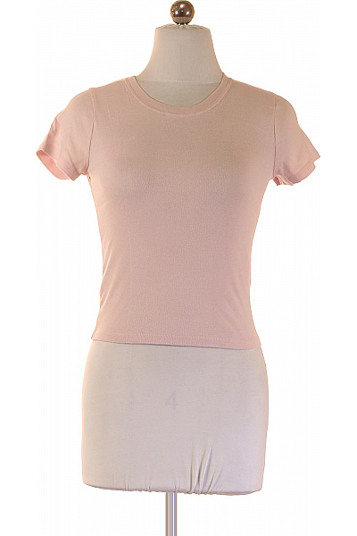 Hollister Dámské Růžové Bavlněné Tričko S Krátkým Rukávem Basic Crop Top Velikost S