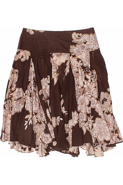 ZARA Dámská hnědá květinová bavlněná sukně midi plisovaná Velikost EU S | ZARA | obrázek 2