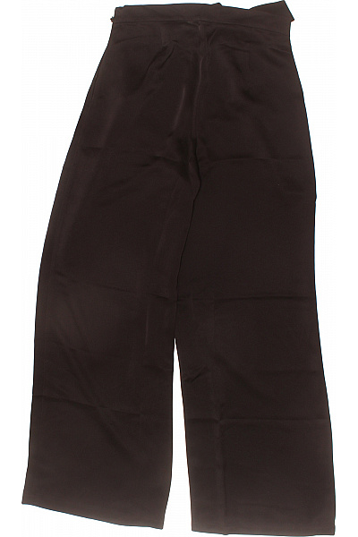 Dámské saténové kalhoty s mašlí hnědé volnočasové Vel. 36 | Unimoda | obrázek 2