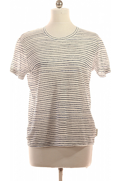 Marc O´Polo Dámské Pruhované Tričko S Krátkým Rukávem A Kulatým Výstřihem Z Lnu Vel. EU L