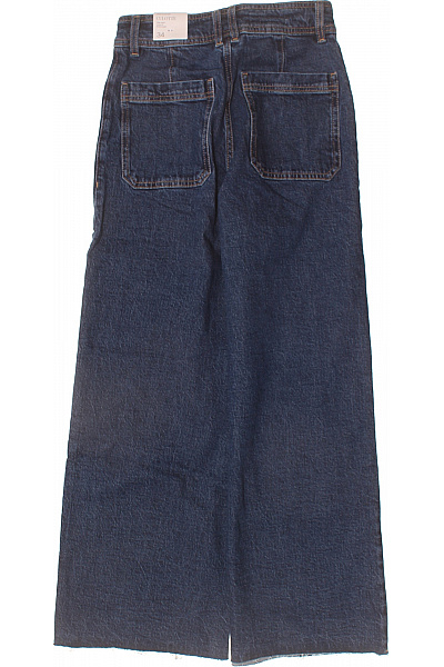 MANGO Dámské džíny modré volné s vysokým pasem a roztřepenými nohavicemi Vel. EU 34 | MANGO | obrázek 2