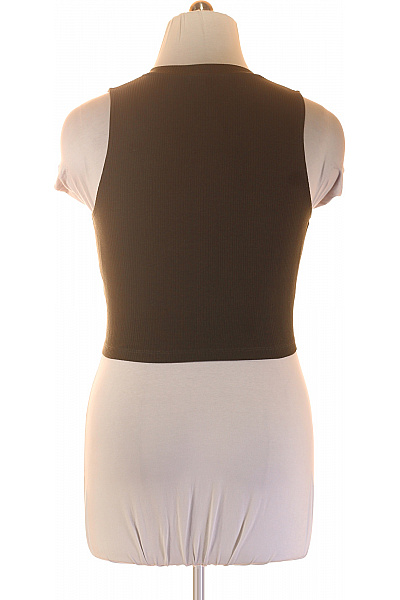 SELECT Dámské tričko bez rukávů khaki crop top basic Vel. XL | SELECT | obrázek 2