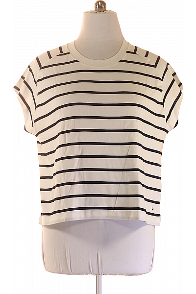 TOMMY HILFIGER Dámské bavlněné pruhované tričko s krátkým rukávem crop top Vel. EU XL | TOMMY HILFIGER | obrázek 2
