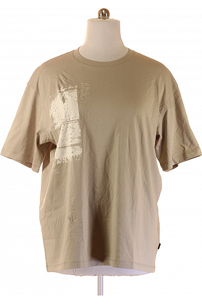 Hugo Boss Pánské tričko s krátkým rukávem a potiskem béžové bavlněné Velikost XXL | Hugo Boss | obrázek 2