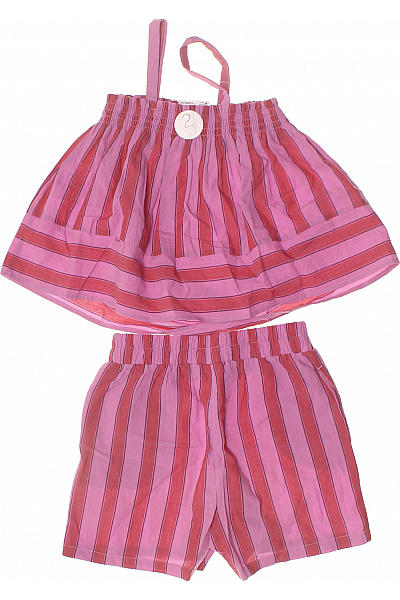 Next růžová pruhovaná bavlněná souprava pro dívky Velikost 134 cm | Next | obrázek 2