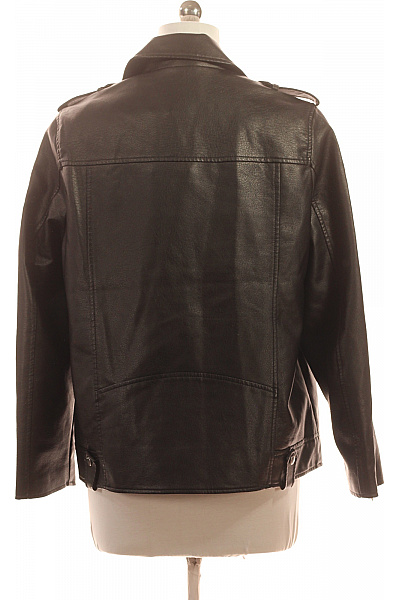 ONLY Dámská černá koženková bunda biker křivák na zip Velikost M | ONLY | obrázek 2