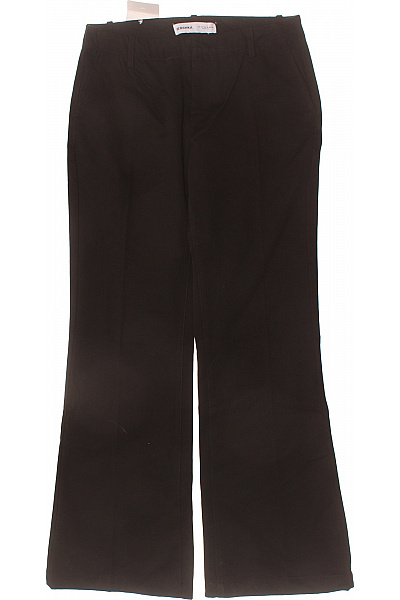 Bershka Dámské černé široké Kalhoty Volnočasové Elegantní Dlouhé Polyesterové Vel. 38