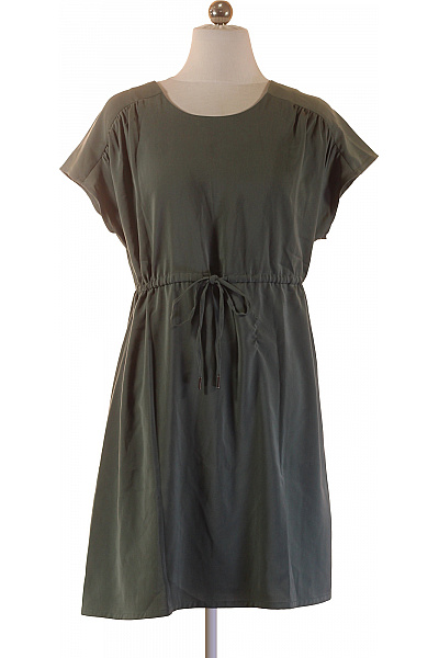 Zelené šaty S Krátkým Rukávem A Páskem Volnočasové Letní Vel. 36
