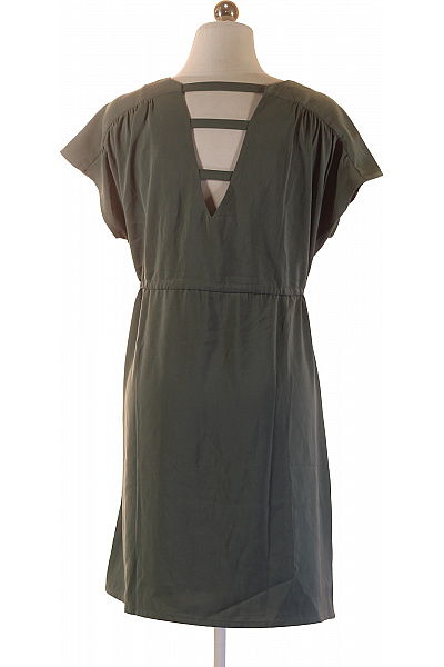 Zelené šaty s krátkým rukávem a páskem volnočasové letní Vel. 36 | Unimoda | obrázek 2
