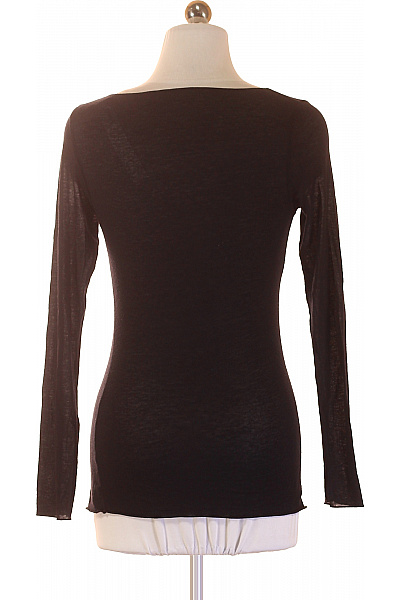 Dámské černé tričko s dlouhým rukávem a lodičkovým výstřihem Vel. XS | Unimoda | obrázek 2