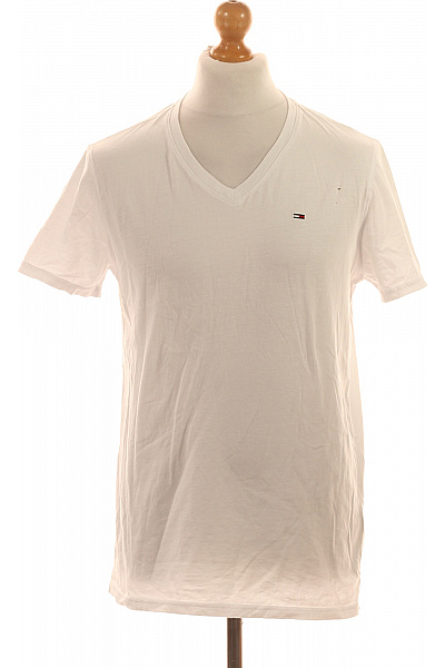 TOMMY HILFIGER Pánské Tričko S Krátkým Rukávem Bílé Basic Velikost L