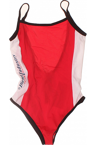 DIESEL Dámské Jednodílné Plavky červené Dvoubarevné Sportovní Vel. 144