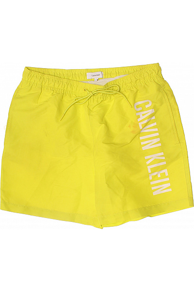 Calvin Klein Pánské žluté Plavecké Kraťasy S Potiskem Velikost M