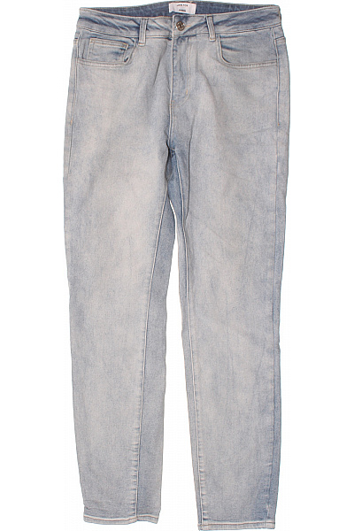 Džíny Strečové úzké Modré Seprané Velikost 31