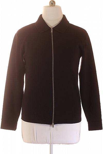 SELECTED Dámská černá Mikina S Dlouhým Rukávem A Límečkem Na Zip Vel. L