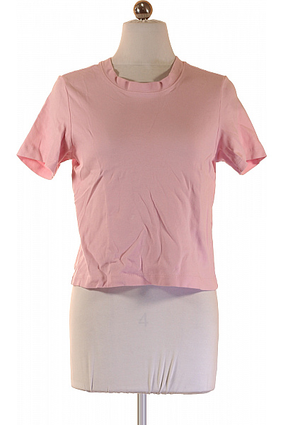 S.OLIVER Dámské Růžové Tričko S Krátkým Rukávem Basic Crop Top Velikost 36