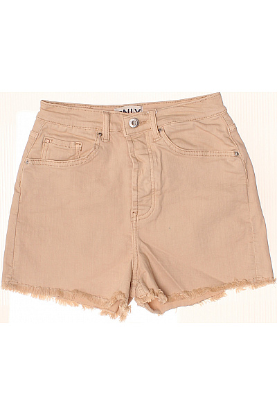 ONLY Dámské Bavlněné Kraťasy S Vysokým Pasem A Kapsami Béžové Ležérní Velikost XS