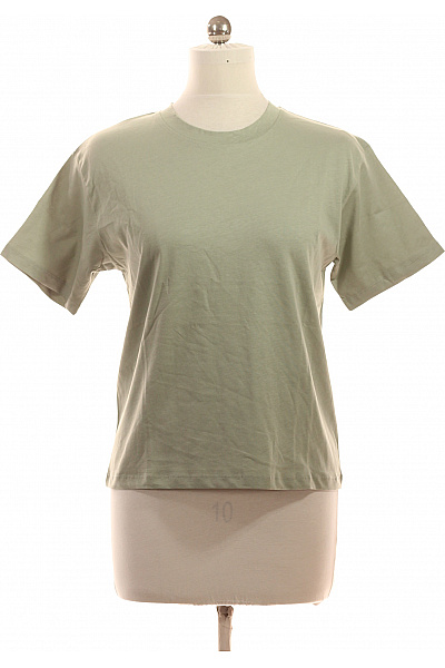 Dámské tričko krátký rukáv jednobarevné basic zelené bavlněné Vel. 36 | Unimoda | obrázek 2