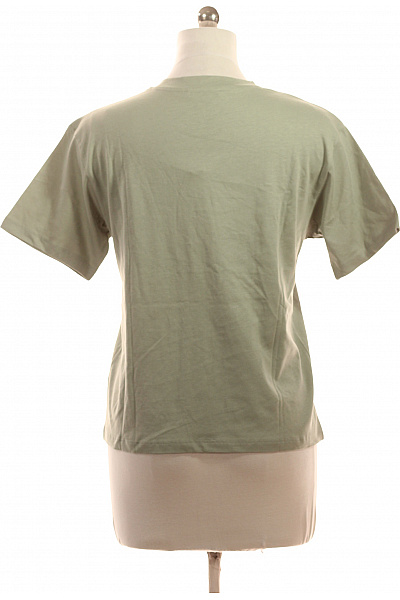 Dámské tričko krátký rukáv jednobarevné basic zelené bavlněné Vel. 36 | Unimoda | obrázek 3