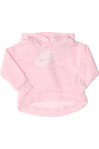 Nike Dětská Růžová Mikina S Kapucí A Klokaní Kapsou Velikost 74/80