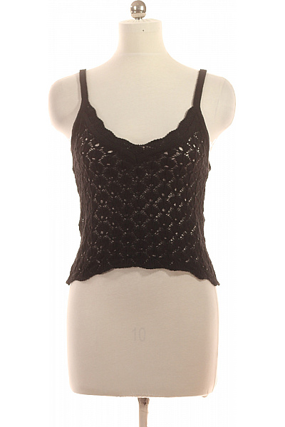 Dámská Krajková Háčkovaná Halenka Bez Rukávů Letní černá Vel. 38