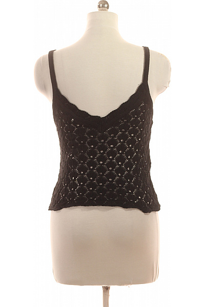 dámská krajková háčkovaná halenka bez rukávů letní černá Vel. 38 | Unimoda | obrázek 2