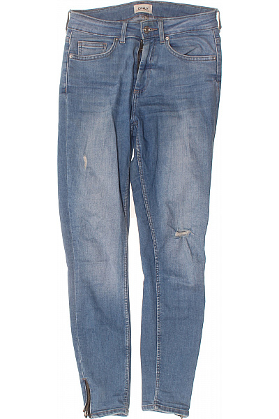 ONLY Dámské Džíny Skinny Strečové S Dírami Modré Vel. 32