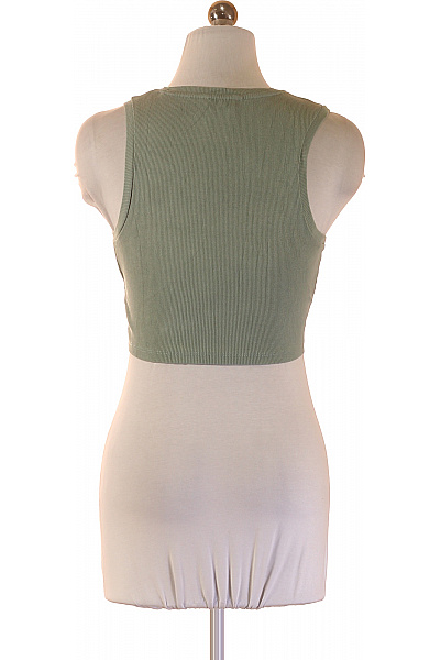 ONLY dámské tričko bez rukávů crop top zelené bavlněné basic Velikost S | ONLY | obrázek 2