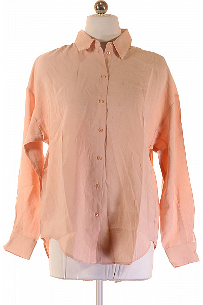 ONLY Dámská Růžová Košile S Dlouhým Rukávem Volná Průhledná Ležérní Velikost XXS