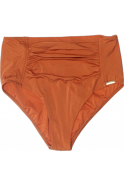 dámské oranžové plavkové kalhotky s vysokým pasem a volánky Velikost 40 | Unimoda | obrázek 2