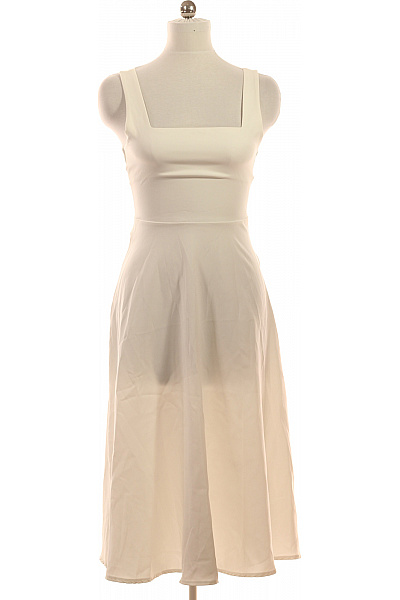 Etika Dámské šaty Bez Rukávů Midi Elegantní Letní Jednoduché Bílé Vel. M