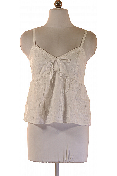 Hollister Dámské Bavlněné Tílko Bez Rukávů S Výšivkou Bílé Velikost M