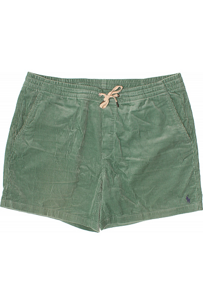 Ralph Lauren Pánské Bavlněné Kraťasy Volnočasové Zelené Manšestrové S Kapsami Vel. XL