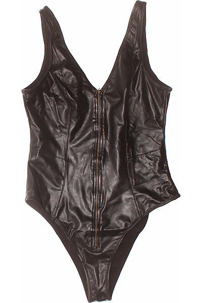 Petite Fleur dámské černé kožené body zip Vel. EU 38 | Petite Fleur | obrázek 2