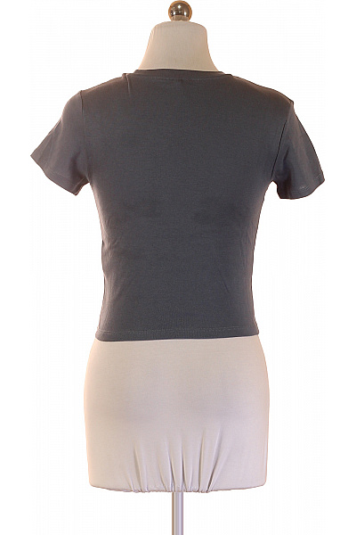 ONLY Dámské tričko s krátkým rukávem basic šedé bavlněné crop top Velikost S | ONLY | obrázek 2