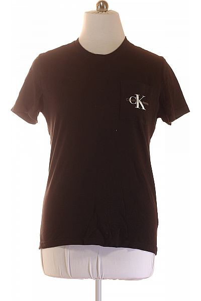 Calvin Klein Dámské Tričko S Krátkým Rukávem A Kapsou Jednobarevné Bavlněné Basic Velikost XL