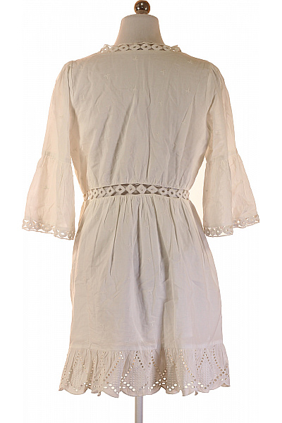 Dámské šaty bílé krajkové s dlouhým rukávem letní boho Velikost 36 | Unimoda | obrázek 2