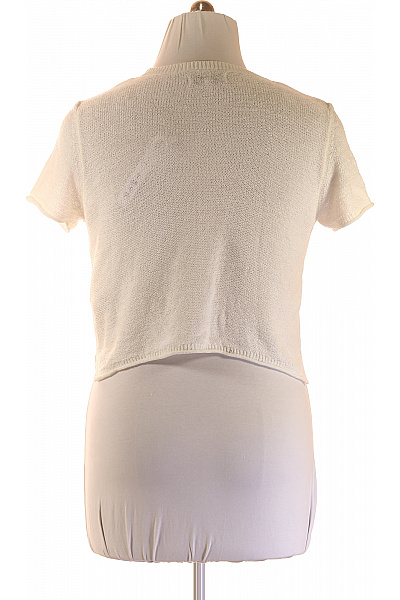 ONLY Dámská halenka krátký rukáv bílá pletená crop letní Vel. L | ONLY | obrázek 2