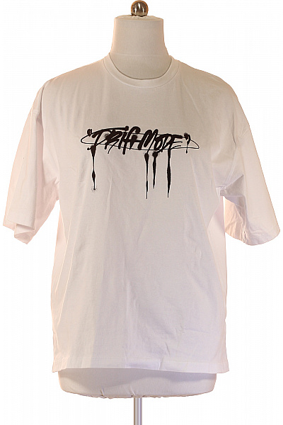 Bershka Pánské tričko s krátkým rukávem a potiskem bílé bavlna oversize streetwear Velikost EU XL | Bershka | obrázek 2