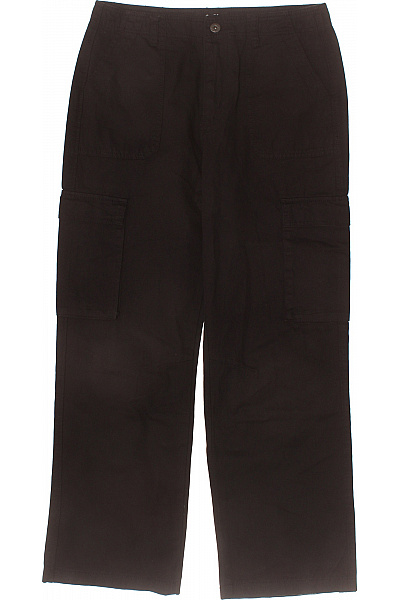 Koroshi. Dámské bavlněné cargo kalhoty s kapsami volnočasové dlouhé černé Vel. 40 | Koroshi. | obrázek 2